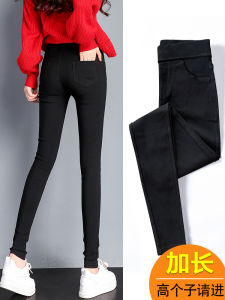 Black High-Waist Leggings Womens Spring Autumn Thin Extended 2025 New Style Tight Fit Pencil Slim Foot Small Black Pants