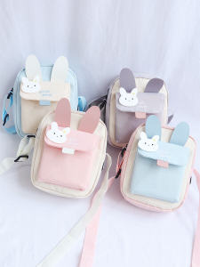 Oxford Canvas Phone Bag Womens Mini Crossbody Bag Cute Small Bag Money Bag Zipper Closure Cartoon Pattern Youth Suitable