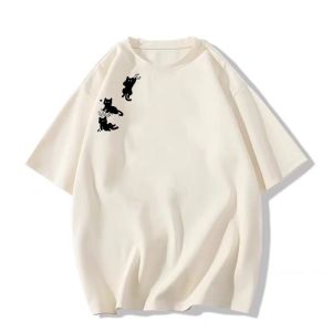 2024 Heavy Weight Pure Cotton Fancy Slim Looking K-style All-Matching Fashion Brand Short-Sleeved T-shirt for Women Idle Style Casual Tops Ins