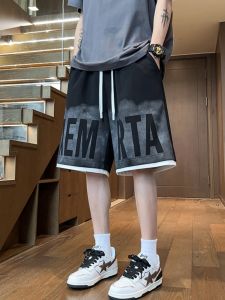 American Style Short Shorts Men Summer Thin Five-Point Casual Sports Pants Loose Fit High Waist Streetwear for Teenage Boys