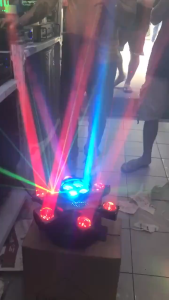 150w Beam Light Moving Head with Laser 2 in 1 RGB 6 Arm Disco Lights Controlled by DMX or Sound