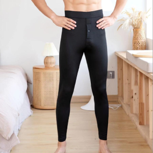 Mens Biker Pants High Waist Warmth Nylon Smooth Fabric Inner Mink Velvet Tight One-Piece Inner Wear Teenager Suitable