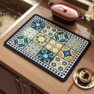 อเมริกัน Retro ห้องครัวโต๊ะรับประทานอาหาร Mat Quick แห้งความร้อนฉนวนกันความร้อนระบายน้ําซิลิคอน ite Sink Pad < Ne1> สไตล์โมเดิร์น