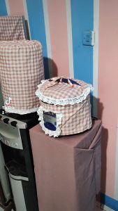 Paket Hemat 3in1 TAPLAK KULKAS SARUNG GALON ATAS dan SARUNG MAGICOM Motif Estetik Kekinian Kotak Gingham Gaya Korea by Syaeful Store