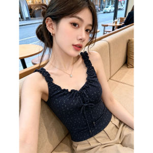 La Chapelle | Áo Camisole Dây Mảnh Phong Cách Hàn Quốc Hoa Văn Ngọt Ngào Đẹp Mùa Hè