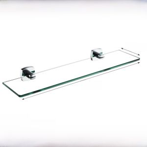 Bathroom Vanity Mirror Glass Shelf Single Layer Copper Wall Mounted Toilet Storage Rack 30 50 60cm Bathroom Hardware Accessories