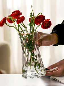 Luxurious Glass Flower Vase Creative Transparent Hydroponic Fresh Tulips Living Room Dining Table Decorations Home Decoration