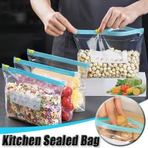 Reusable Zip Lock Sealed Bags Transparent Food Grade Preservation Storage Bag Plastic Thickened Moisture-Proof Insect-Proof Pouch