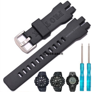 Resin Watch Band Suitable For Casio PROTREK PRG300 PRW3000/3100/6000/6100Y Mens Replacement Black Bracelet Rubber Wrist Strap