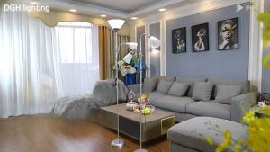 LED E27 lamp floor lamp living room floor lamp Bedroom lamp three-color light black and white