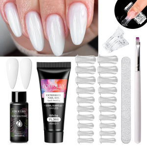 Bộ Sơn Móng Tay Gel Nối Dài Nhanh 20ml Màu Hồng Nude Trắng Sữa Bền Lâu Thân Thiện Với Môi Trường Bộ Dụng Cụ Làm Móng Nghệ Thuật Với Sơn Móng