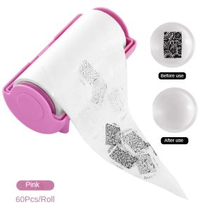 60Pcs/Roll Double Sided Nail Stamp Blotting Paper Remove Printing Oil Nail Stamper Cleaning Tools Manicure Nail Art Supplies