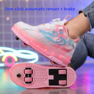 SHIYAN | Giày Trượt Patin Có LED 4 Bánh Không Lộ dành Cho Bé Gái