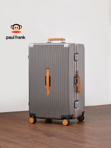 Paul Frank Aluminum Frame Luggage Womens Large Capacity Retro Suitcase Leather Suitcase 20-Inch Trolley Case 24 Men Password Suitcase