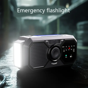multifunctional solar hand crank dynamo charging AM FM Radio with torch.SOS alarm outdoor camping Hike emergency power bank