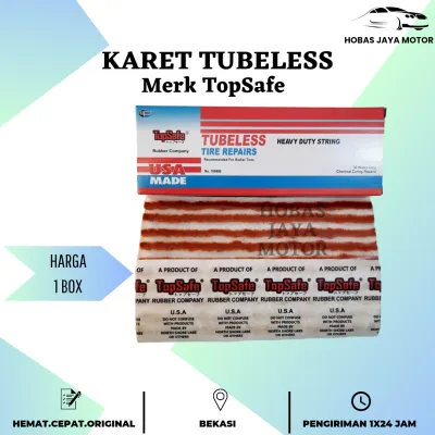 (1 Kotak) Karet Tubeless Topsafe Usa Made Cacing Tubles Patch Rubber