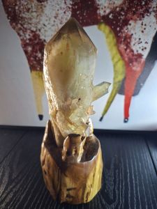 Natural Citrine Skeleton wealth attraction collection stand included