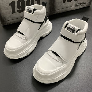 Mens Casual Thick Bottom Platform Sneakers Autumn Winter Wear Resistant Rubber Sole Breathable Mesh Inner Cloth Lined Shoes