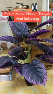 NEW Home Party Decoration Purple Leaf Decor Artificial Plant Simulation Pot Bonsai Flower Ornament Hotel Room Desk Decorate