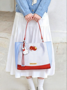Miffy | Grid Pattern Large Capacity Versatile Shoulder Tote Bag
