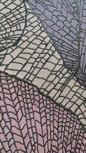 Wallpaper Dinding Premium Motif Sketsa Daun OR Leave Structure Modern Design Aksen Gliter