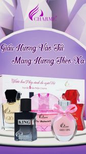 Bộ Set Nước Hoa Charme Mini (5 chai x 10ml) gồm 3 mùi Nữ và 2 Mùi Nam bán chạy của Nước Hoa Charme