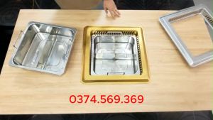 Bộ bếp lẩu nhà hàng sang trọng bếp từ âm bàn nhà hàng khung màu vàng bếp lẩu 1 ngăn 2 ngăn 3 ngăn 4 ngăn có hút mùi - Lazada