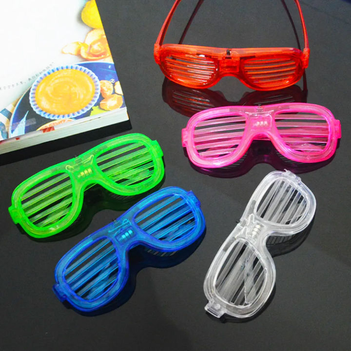 Party LED Light Up Glow Eye Glasses, Kids Adult Glow in the Dark Luminous  Neon Party Glasses Halloween Gift Party Favor