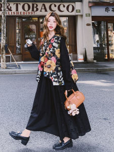 Loose Fit Black Mini Dress Set Womens Style 2025 Autumn New Arrival Two Piece Set Lazy Style Long Sleeve round Neck Casual Wear