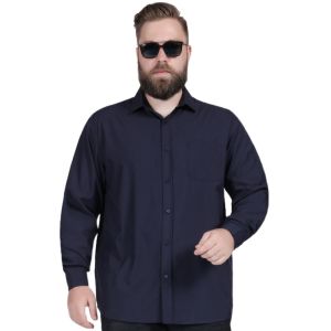 Plus Size Men's Shirts: Super Large Size Solid Color Black Lapel Loose Business Tops