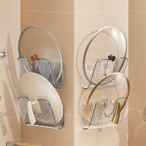 Hanging Pot Lid Storage Rack Wall-Mounted Shelf
