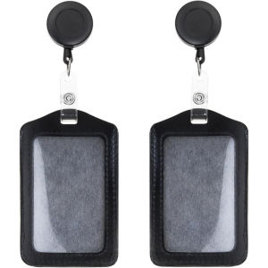 2 Pack Badge Holder Retractable Clip ID Card Holder with Badge Reel Clips for Women Nurses Doctors Teachers Pockets