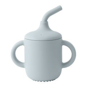 Color Kids1Pcs Baby Learning Drinking Cup Portable Straw Detailed Comfortable Grip Silicone Double Ear Kids Sippy Cup Baby Stuff