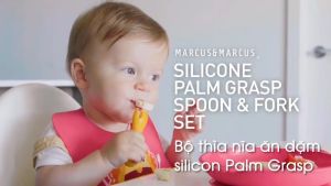 Bộ Thìa Nĩa Tập Ăn Silicon Palm Grasp Marcus & Marcus Cho Bé Từ 12 Tháng
