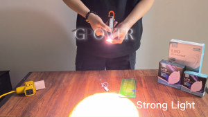 GPower LED Flashlight Zoomable 5 Lighting Modes Portable Emergency Light Rechargeable IPX5 Waterproof Safety Led Lights with Hook