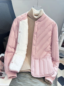 Womens Thickened Fleece Lined Cotton Jacket Inner Workwear Small Cotton Coat Student Base down Cotton Coat Korean Style