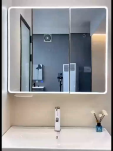 Bathroom Mirror Cabinet/ Bathroom Cabinet with Defog/LED Makeup Storage Mirror and Tissue Box