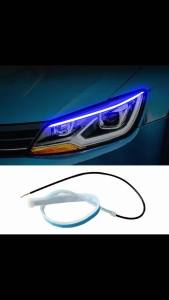 2pcs LED Car DRL Daytime Running Light Flexible Waterproof Strip 12V Auto Headlights White Turn Signal Yellow Brake Flow Lights