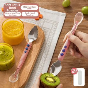 JoynCleon | Double Headed Toothed Fruit Puree Scoop for Baby