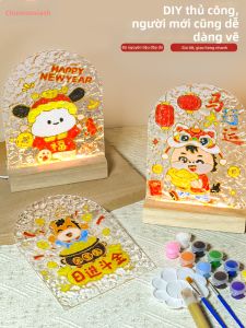 DIY Tulip Waterwave Acrylic Glass Painting Night Light