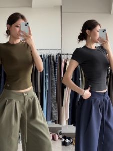 Quần Ống Rộng Thể Thao Rộng Rãi Thường Ngày Cho Nữ Cỡ Lớn 180cm Quần Ống Rộng Cạp Cao Mùa Thu 2025 Quần Dài Thường Ngày