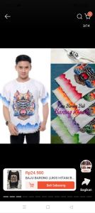 Baju barong Bali spesialis putih motif lukis ukuran dewasa