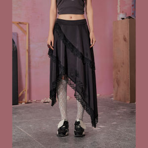 unifree | Lace Spliced Elegant Multi-layer Irregular Half Skirt