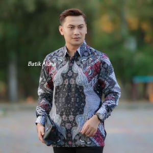 Baju Batik Aluna Pria Mewah Keren Untuk Pesta Pernikahan Lengan Panjang Kualitas Premium full furing PCW 104