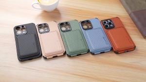 Carbon fiber card holder magnetic case for iPhone 14 12 13  11 14 Pro Max XR Xs wallet case wireless charging cover