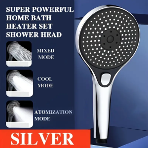 Super Powerful High Pressure Shower Head 3 Function Large Panel Shower Head Universal Bathroom Accessory