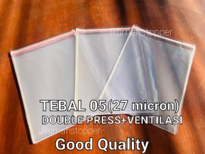 1 RIM (500 lembar) Plastik Opp Garment / Plastik Baju tebal 27micron / Plastik Opp Double press + Ventilasi tebal 0.5