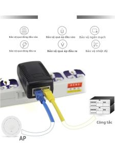 Bộ Chuyển Đổi Ethernet POE Injector 12V 15V 24V 48V Với Phích Cắm EU/US Cho Camera IP CCTV Nguồn Điện Cho Điện Thoại Thiết Bị Phát Sóng