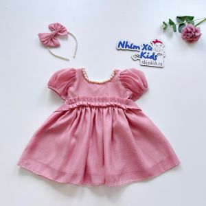 (3-18kg) Váy Lolita Xanh Ngọc NHÍM XÙ KIDS Cho Bé Gái Sơ Sinh Đầy Tháng Thôi Nôi V110