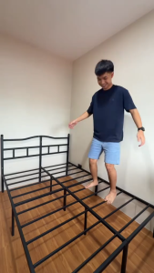 COSOVA Iron Bed Frame Durable Steel Full Heavy Duty Bed Single/Double Steel Bed Frame Home